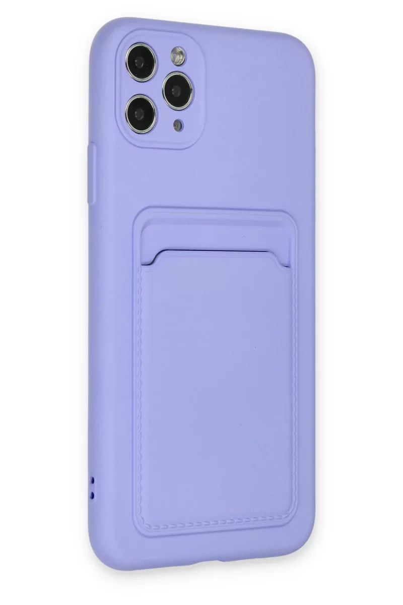 Newface Apple iPhone 11 Pro Max Kılıf Kelvin Kartvizitli Silikon - Lila
