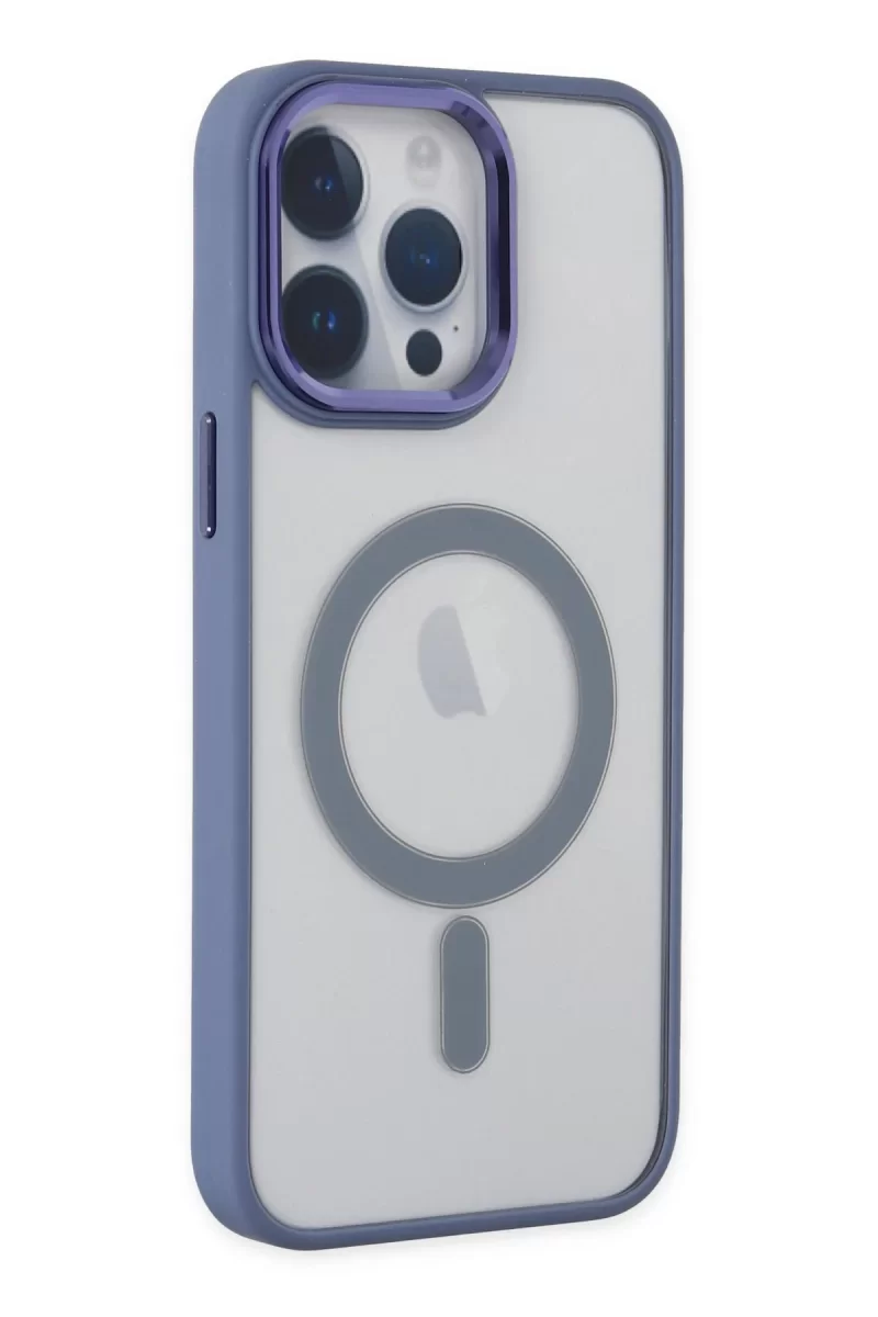 Newface Apple iPhone 14 Pro Max Kılıf Room Magneticsafe Silikon - Sierra Blue