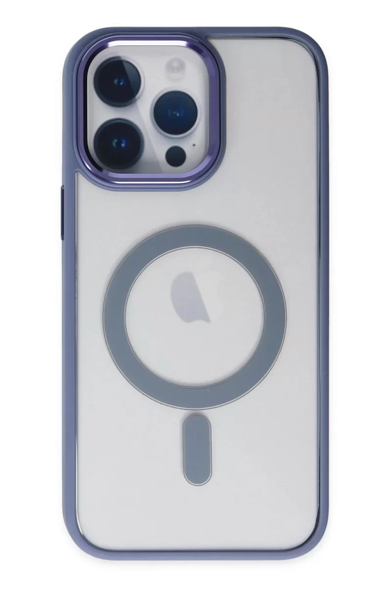 Newface Apple iPhone 14 Pro Max Kılıf Room Magneticsafe Silikon - Sierra Blue