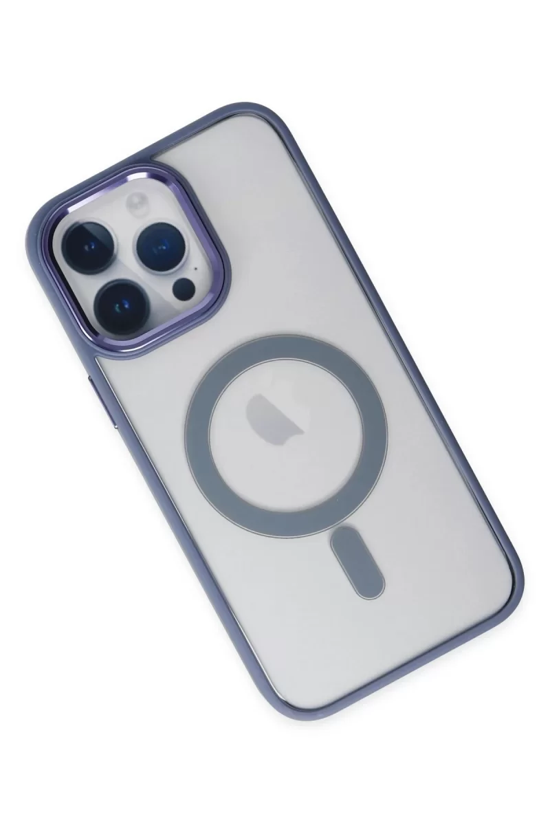 Newface Apple iPhone 14 Pro Max Kılıf Room Magneticsafe Silikon - Sierra Blue