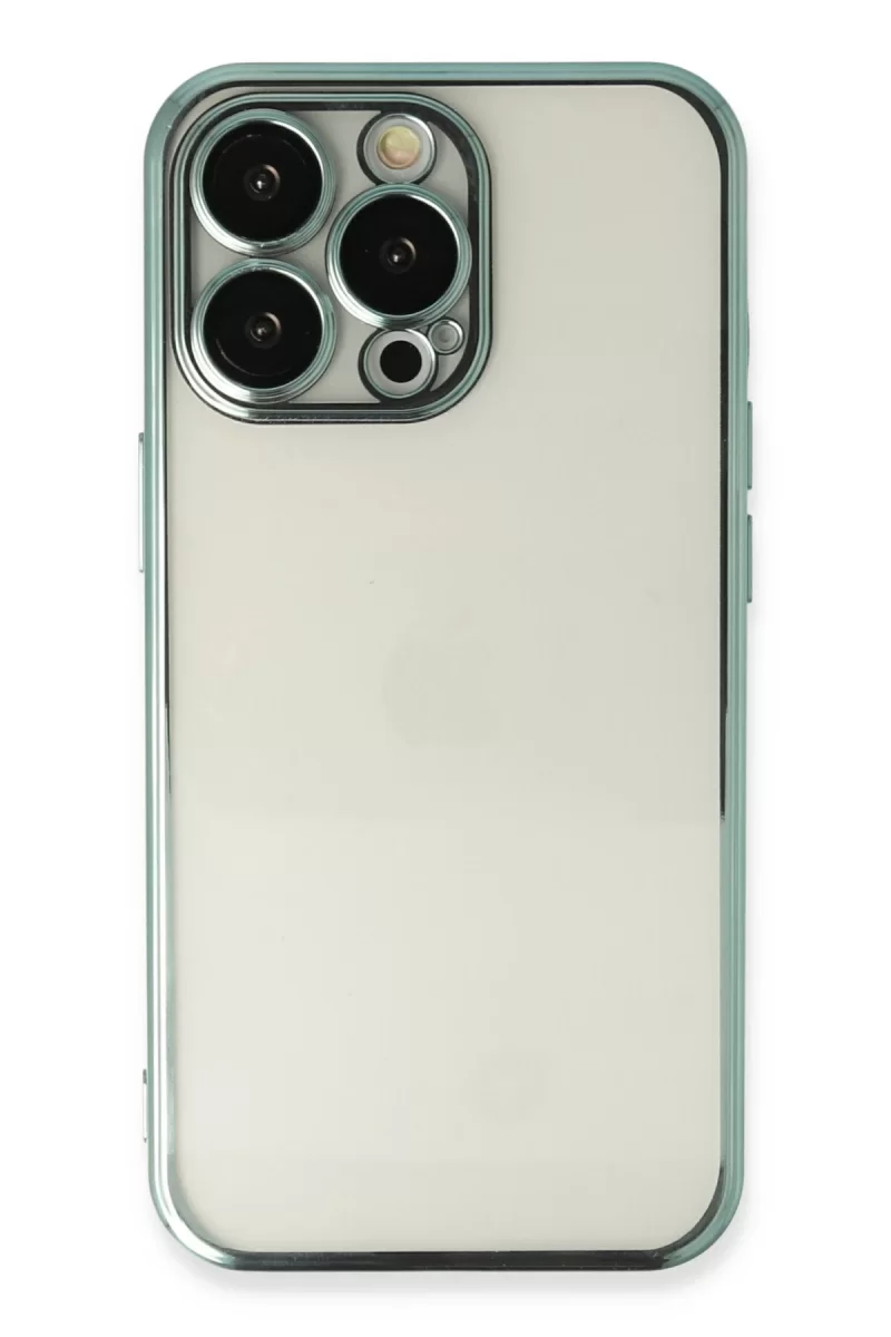 Newface Apple iPhone 14 Pro Kılıf Razer Lensli Silikon - Yeşil