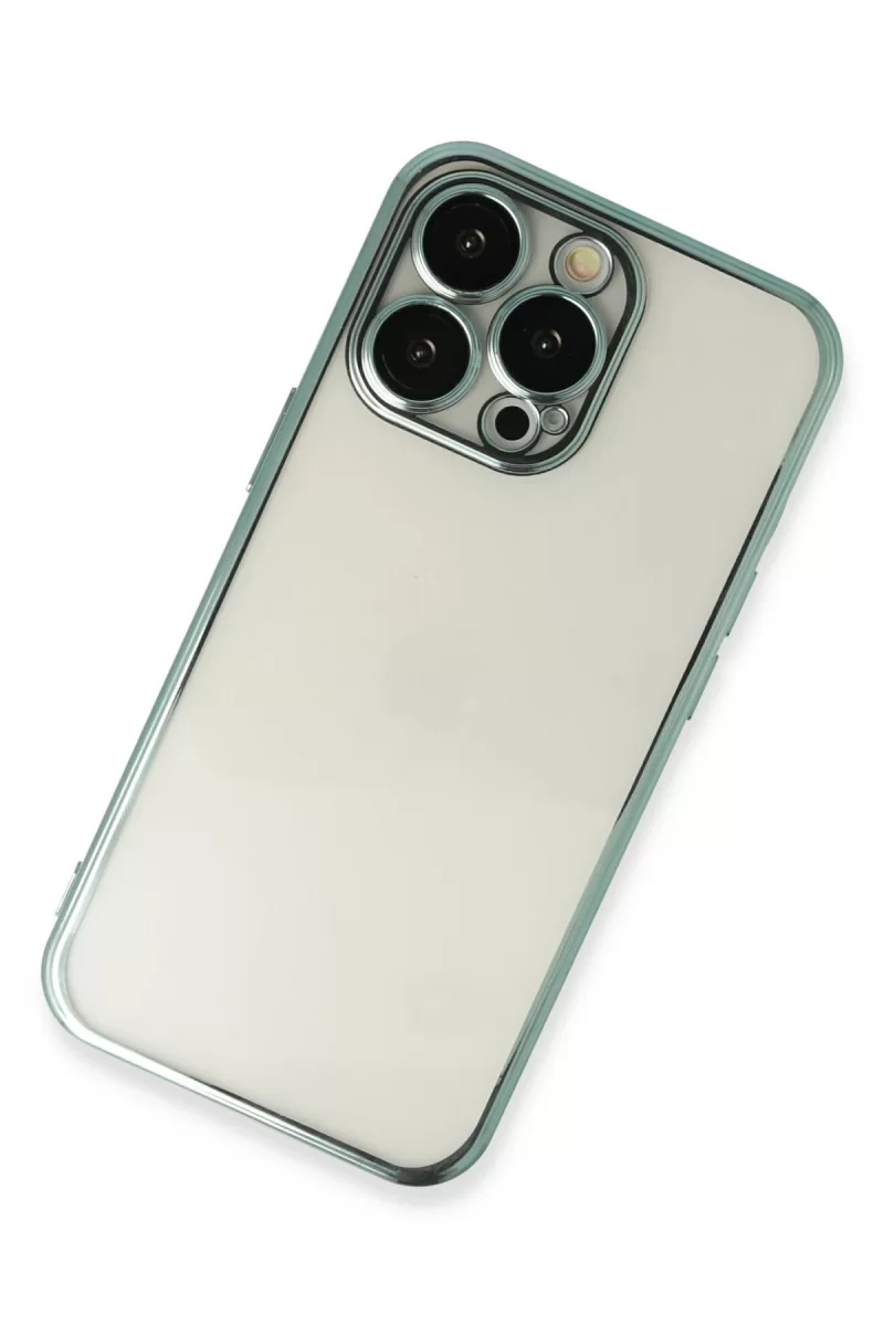 Newface Apple iPhone 14 Pro Kılıf Razer Lensli Silikon - Yeşil