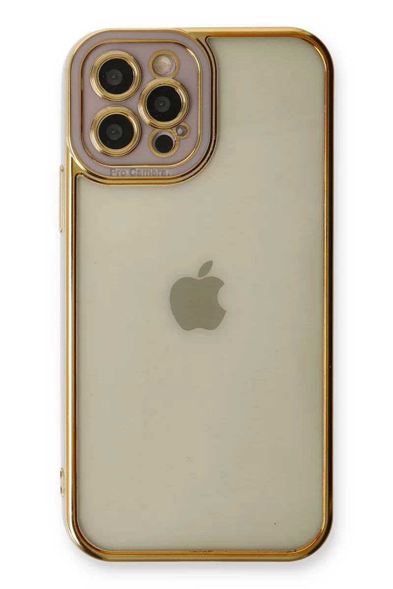 Newface Apple iPhone 12 Pro Max Kılıf Liva Lens Silikon - Lila