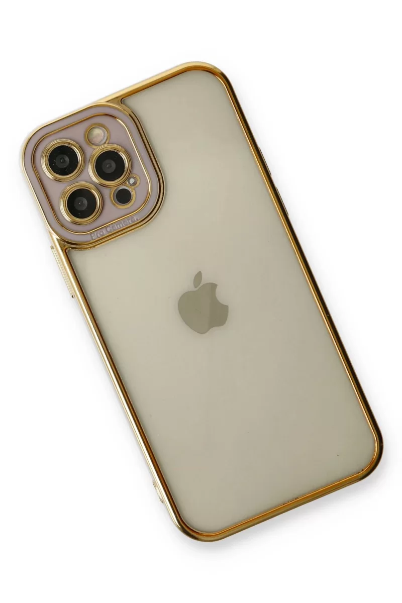 Newface Apple iPhone 12 Pro Max Kılıf Liva Lens Silikon - Lila
