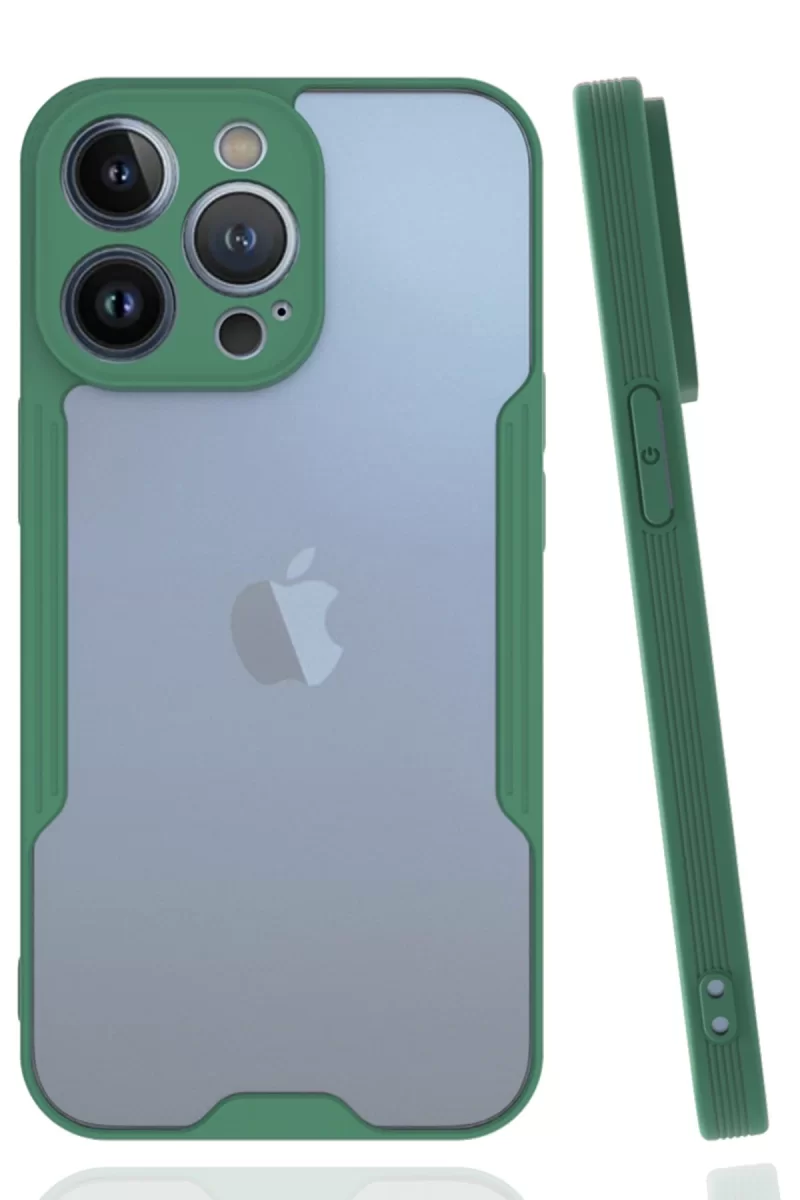 Newface Apple iPhone 14 Pro Max Kılıf Platin Silikon - Yeşil
