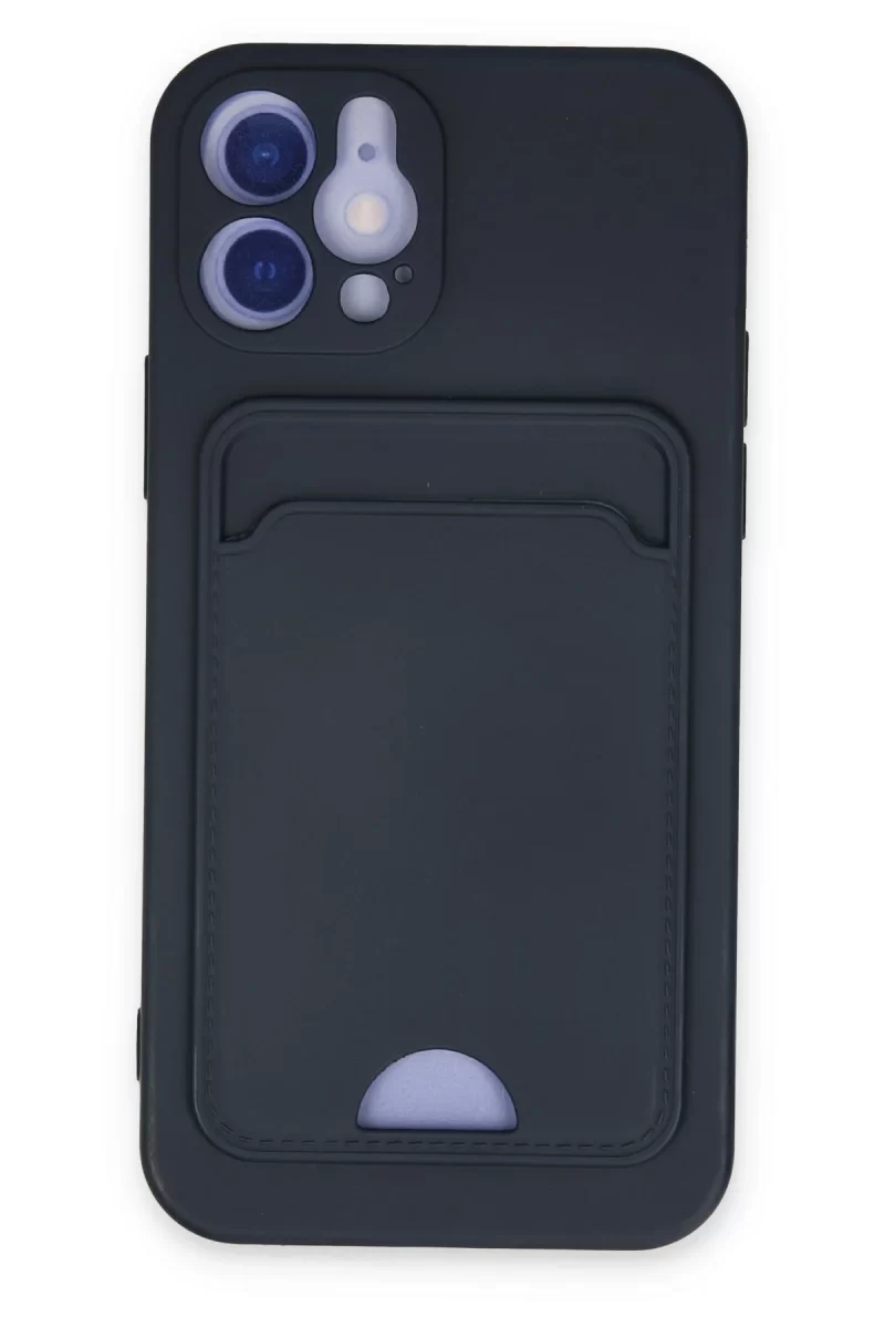 Newface Apple iPhone 12 Kılıf Kelvin Kartvizitli Silikon - Lacivert