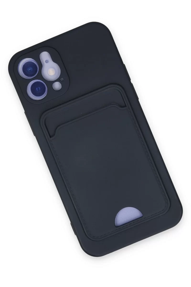 Newface Apple iPhone 12 Kılıf Kelvin Kartvizitli Silikon - Lacivert