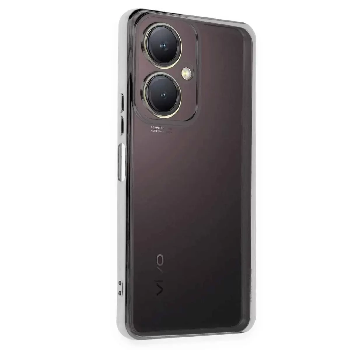 Newface Vivo Y27 Kılıf Razer Lensli Silikon - Gümüş