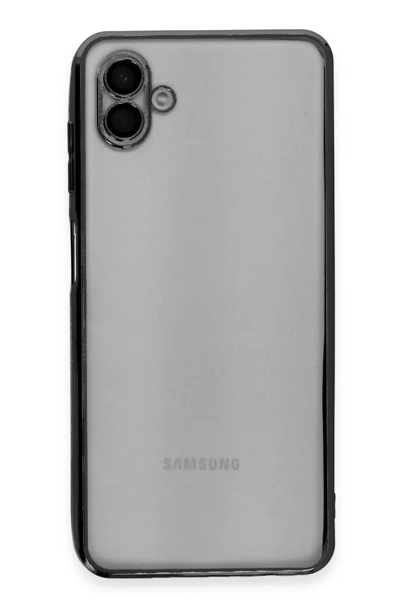 Newface Samsung Galaxy A04 Kılıf Razer Lensli Silikon - Siyah