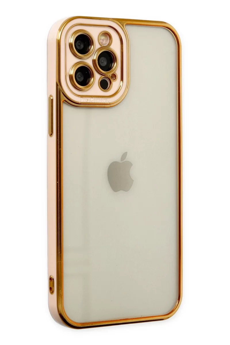 Newface Apple iPhone 12 Pro Kılıf Liva Lens Silikon - Rose