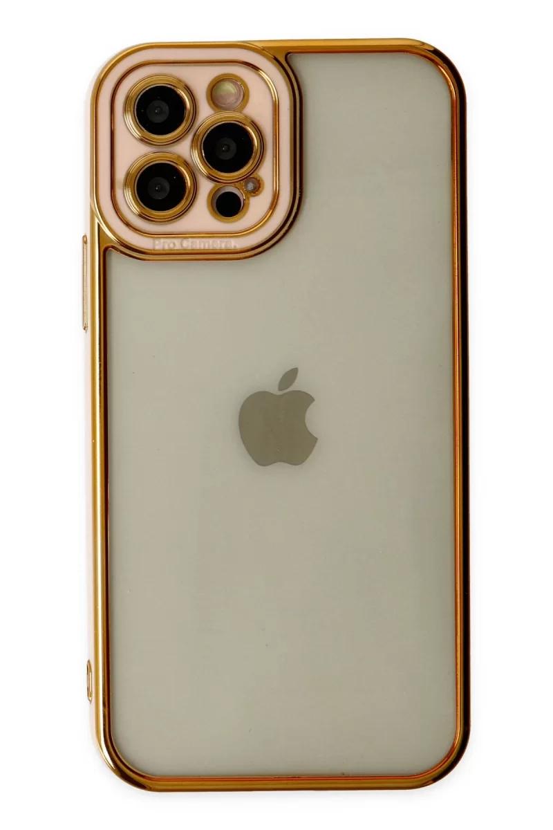 Newface Apple iPhone 12 Pro Kılıf Liva Lens Silikon - Rose
