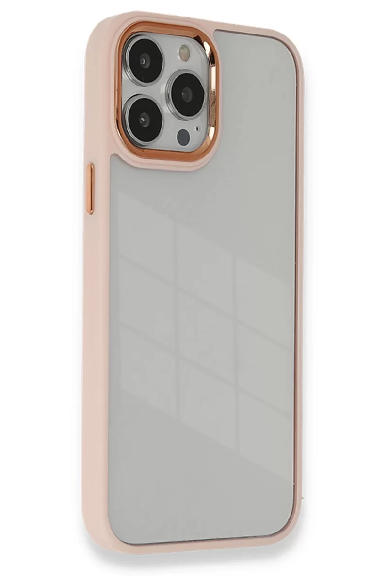 Newface Apple iPhone 13 Pro Max Kılıf Dora Kapak - Pudra