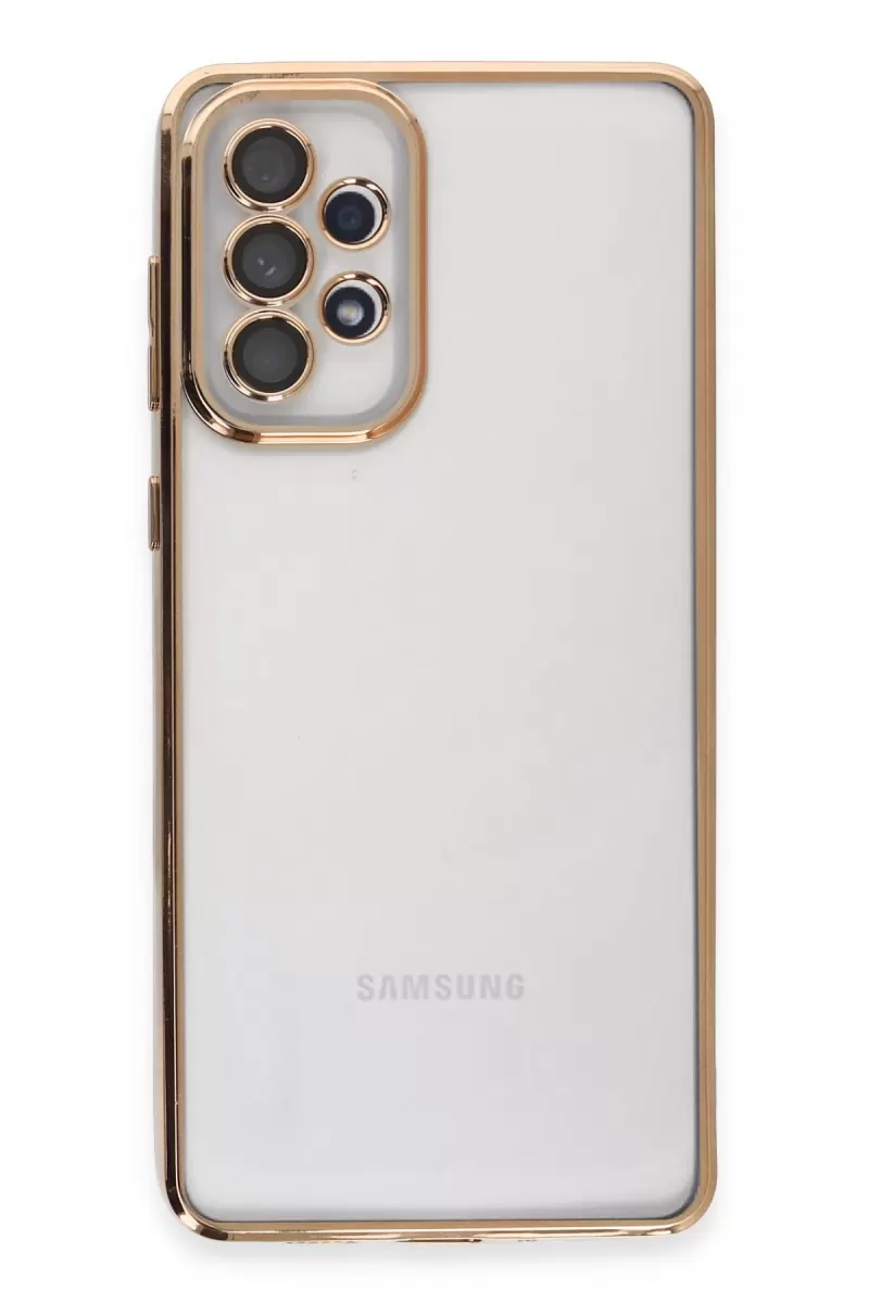 Newface Samsung Galaxy A53 5G Kılıf Razer Lensli Silikon - Gold