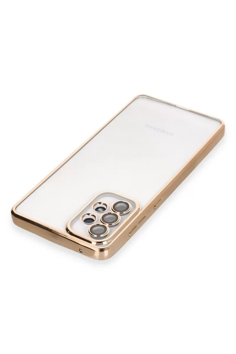Newface Samsung Galaxy A53 5G Kılıf Razer Lensli Silikon - Gold