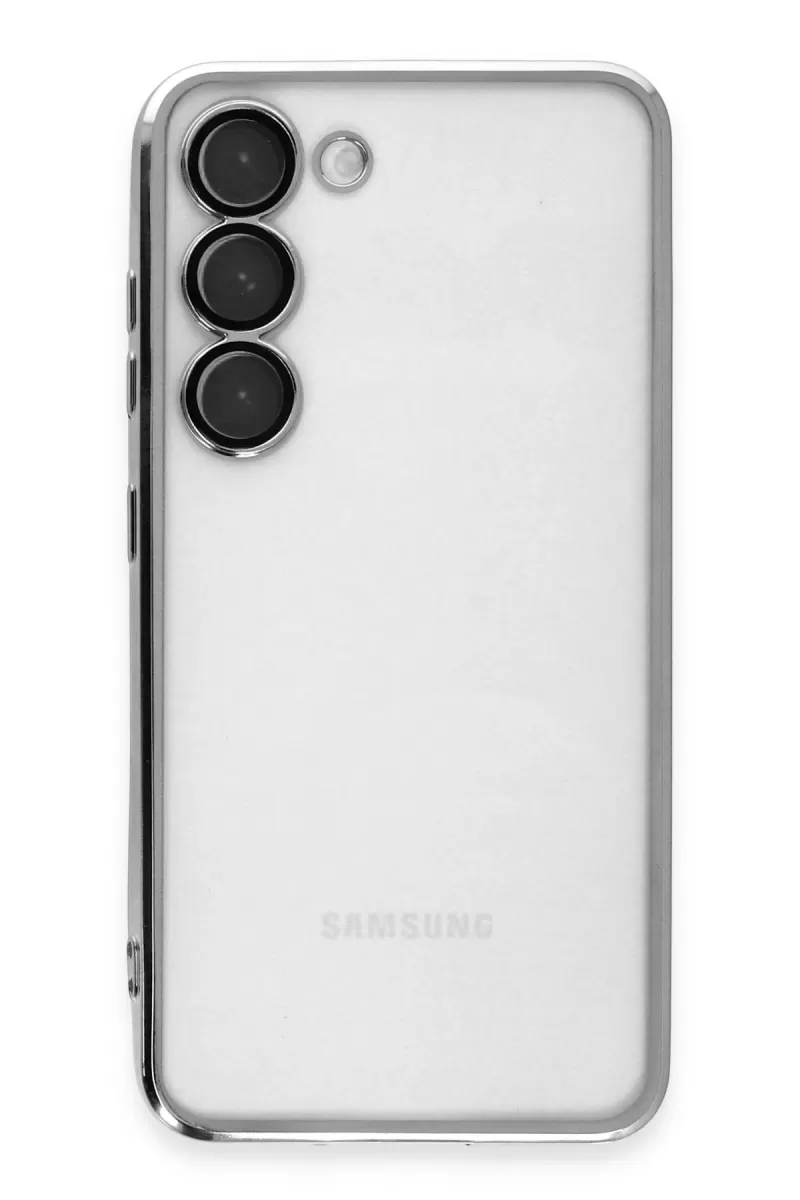 Newface Samsung Galaxy S24 Kılıf Razer Lensli Silikon - Gümüş