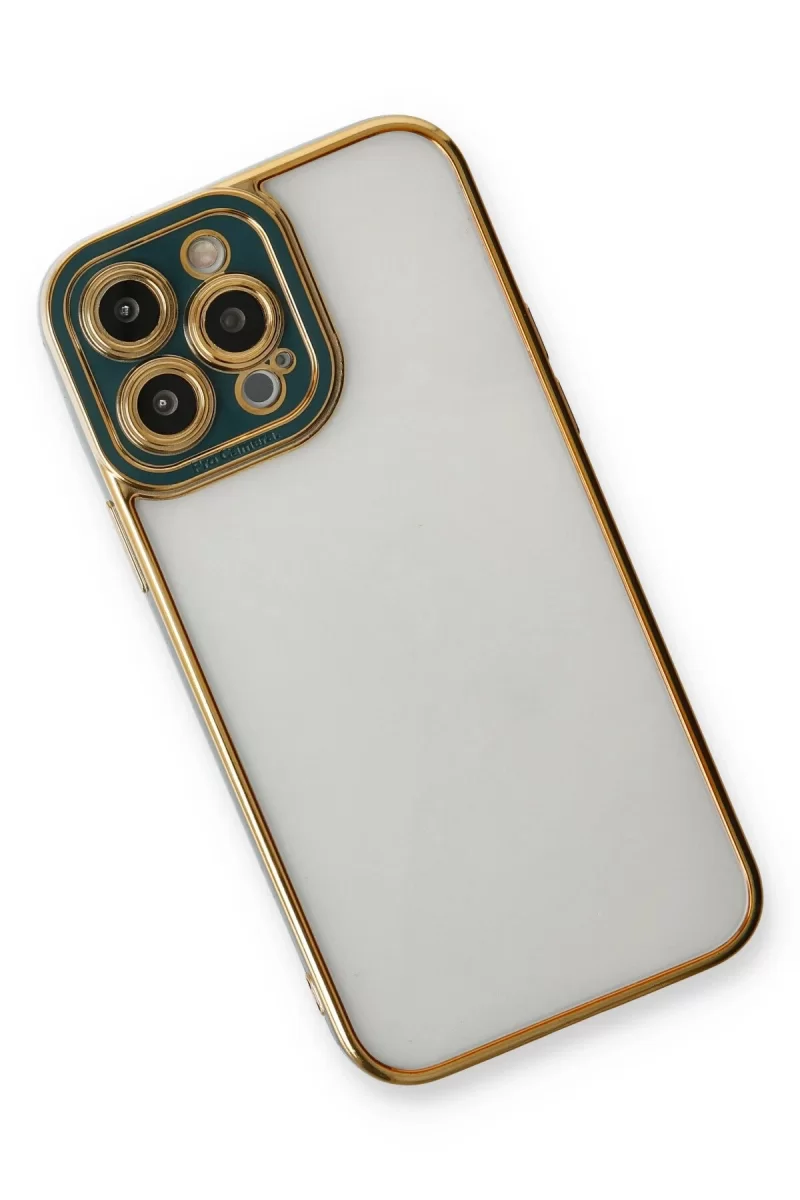 Newface Apple iPhone 13 Pro Kılıf Liva Lens Silikon - Yeşil