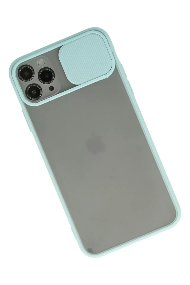 Newface Apple iPhone 11 Pro Kılıf Palm Buzlu Kamera Sürgülü Silikon - Turkuaz