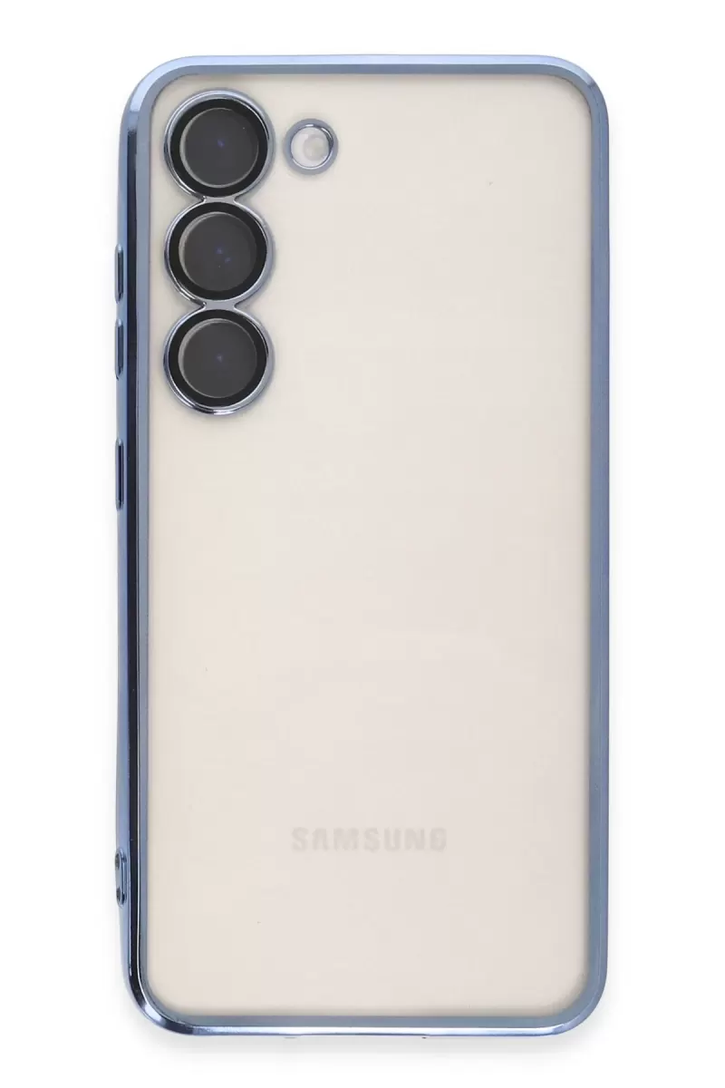 Newface Samsung Galaxy S24 Kılıf Razer Lensli Silikon - Açık Mavi