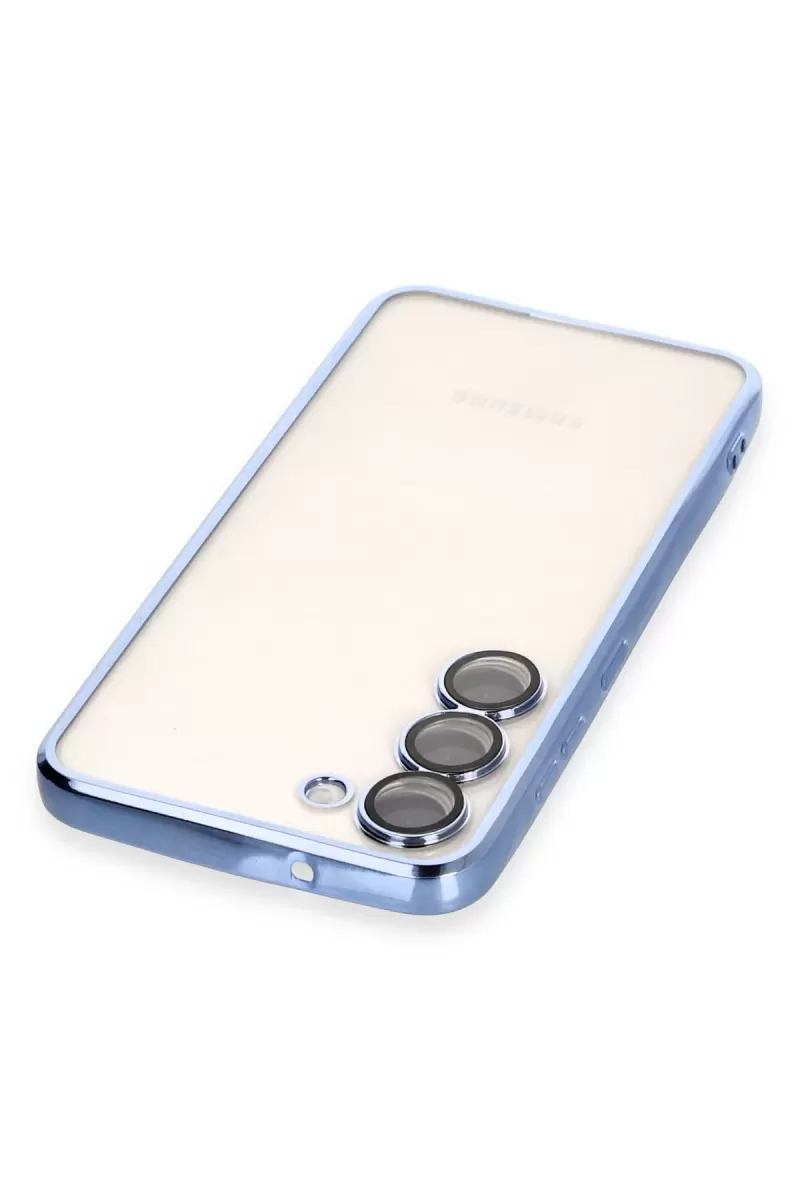 Newface Samsung Galaxy S24 Kılıf Razer Lensli Silikon - Açık Mavi