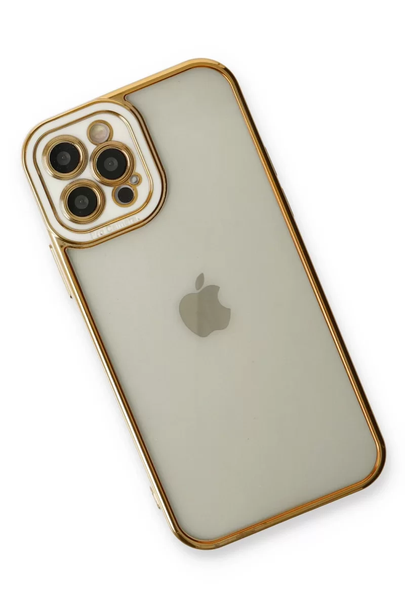 Newface Apple iPhone 12 Pro Max Kılıf Liva Lens Silikon - Beyaz
