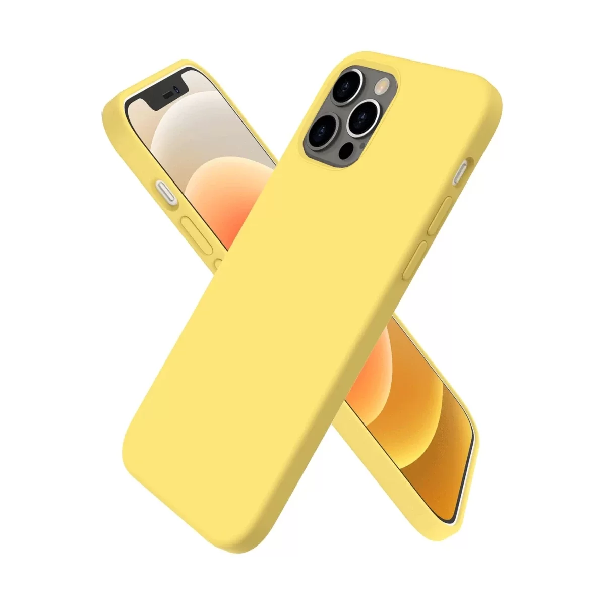 Newface Apple iPhone 12 Pro Max Kılıf First Silikon - Sarı
