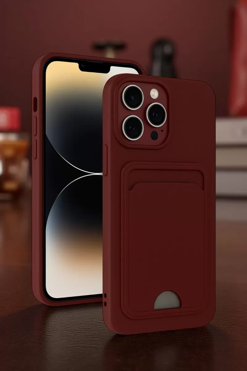 Newface Apple iPhone 13 Pro Kılıf Kelvin Kartvizitli Silikon - Lila