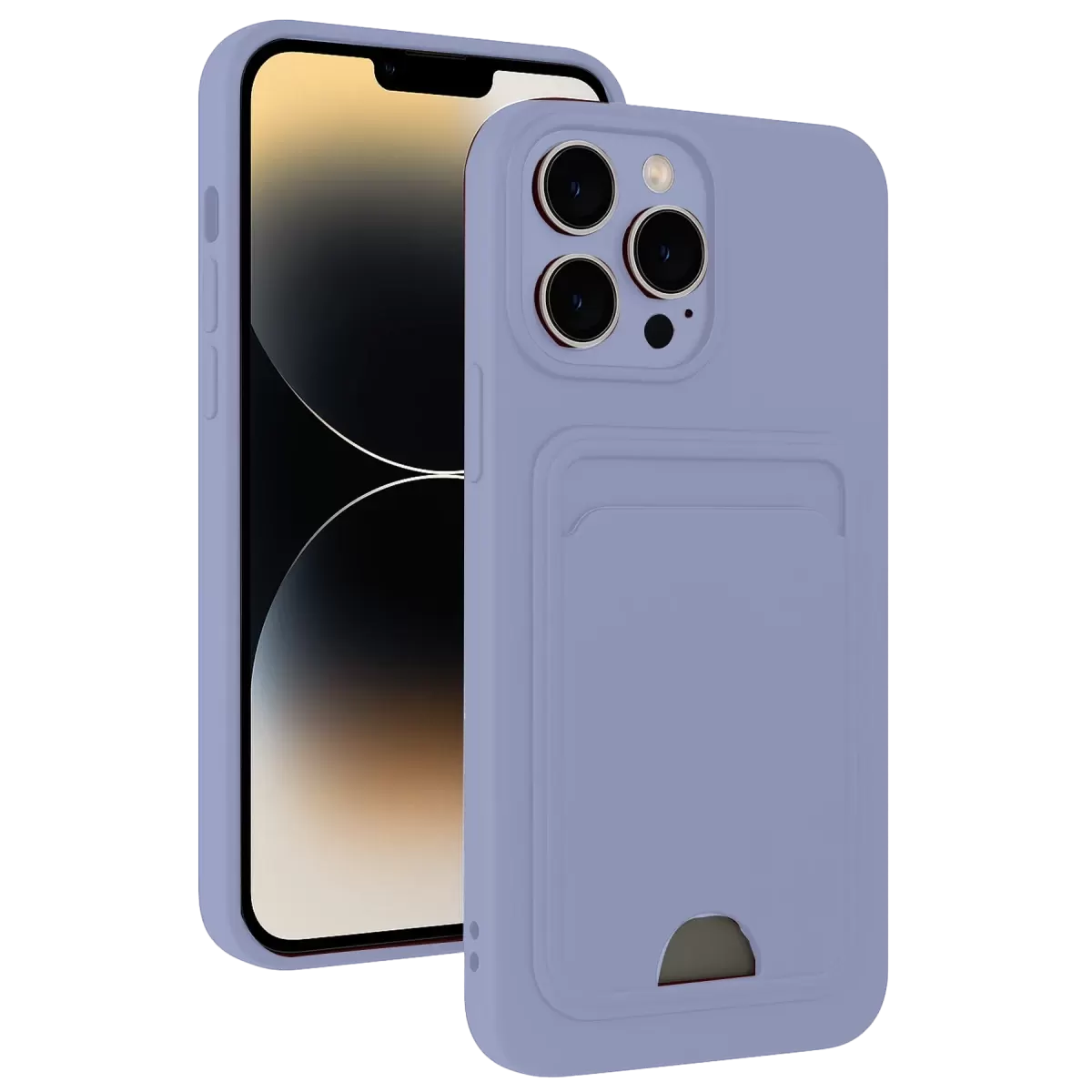 Newface Apple iPhone 13 Pro Kılıf Kelvin Kartvizitli Silikon - Lila