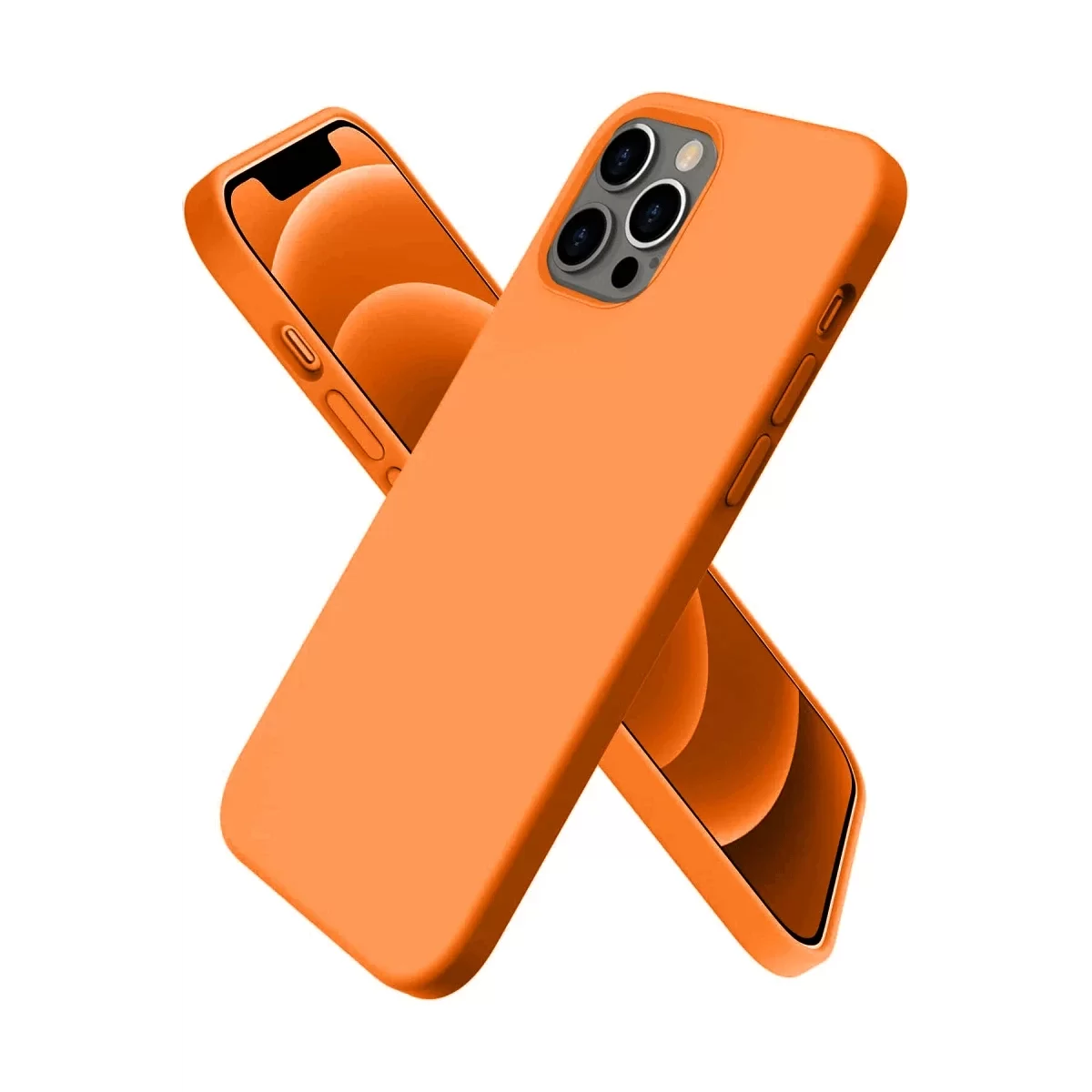 Newface Apple iPhone 12 Pro Max Kılıf First Silikon - Turuncu