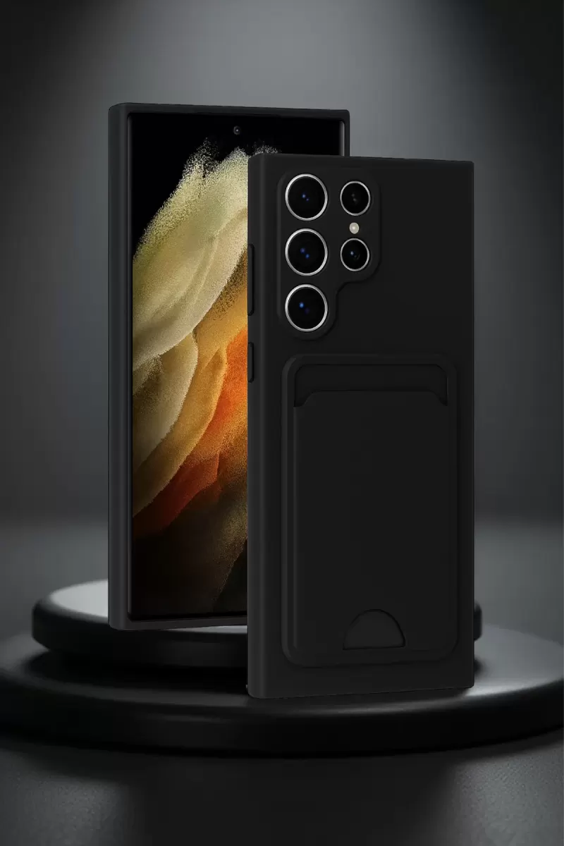Newface Samsung Galaxy S24 Ultra Kılıf Kelvin Kartvizitli Silikon - Koyu Yeşil