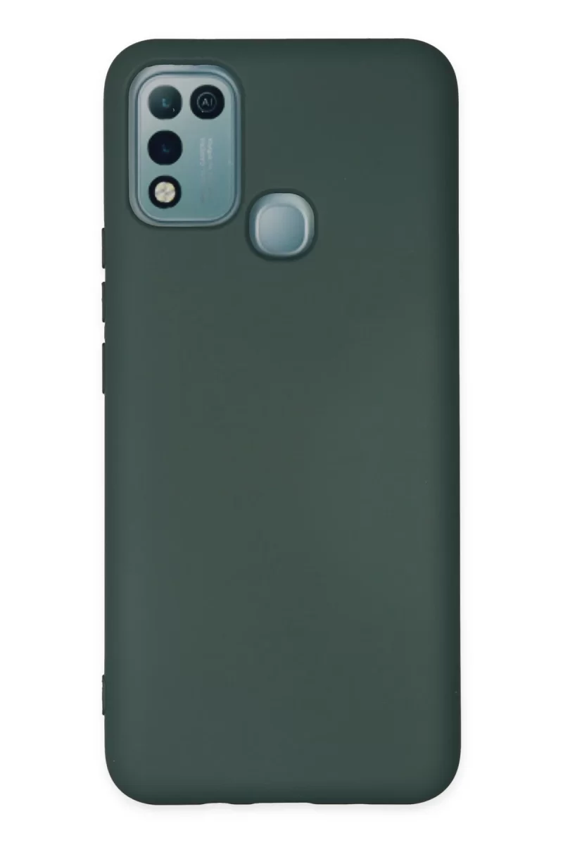 Newface İnfinix Hot 10 Play Kılıf Nano içi Kadife Silikon - Koyu Yeşil