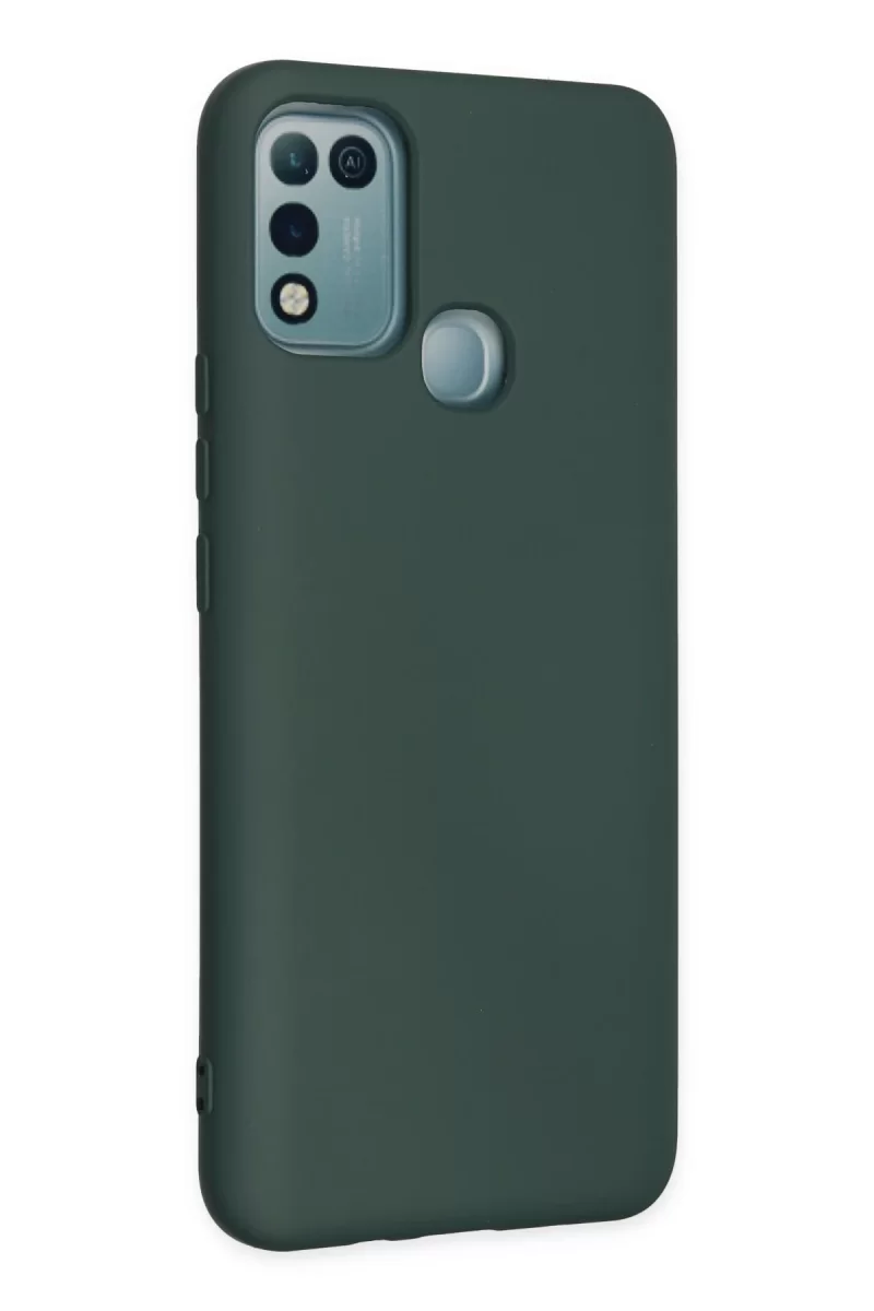 Newface İnfinix Hot 10 Play Kılıf Nano içi Kadife Silikon - Koyu Yeşil