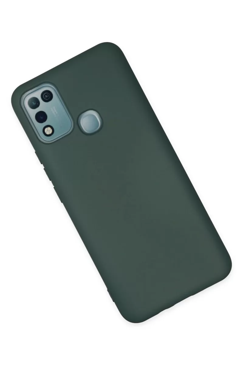 Newface İnfinix Hot 10 Play Kılıf Nano içi Kadife Silikon - Koyu Yeşil