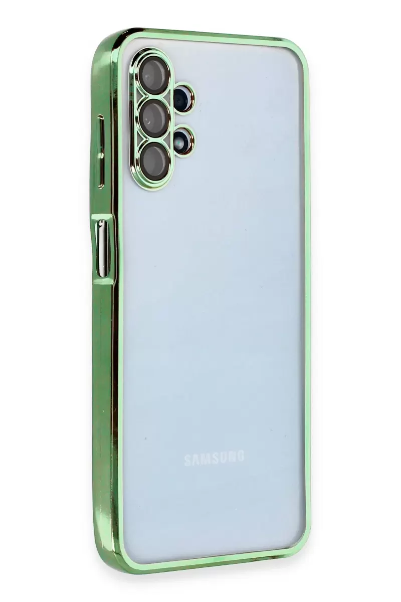 Newface Samsung Galaxy A13 4G Kılıf Razer Lensli Silikon - Yeşil