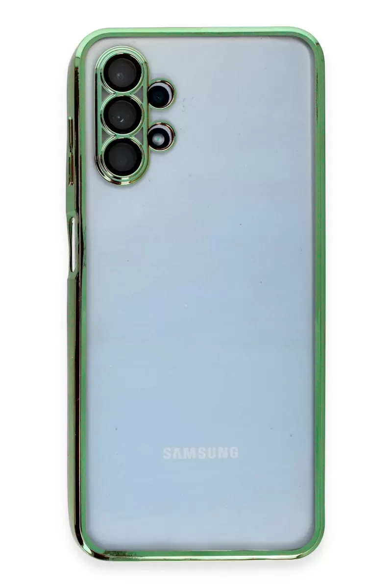 Newface Samsung Galaxy A13 4G Kılıf Razer Lensli Silikon - Yeşil