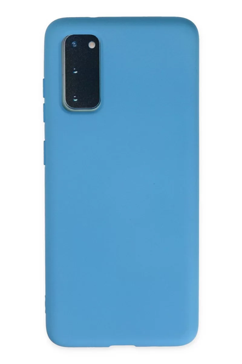 Newface Samsung Galaxy S20 Plus Kılıf Nano içi Kadife Silikon - Mavi