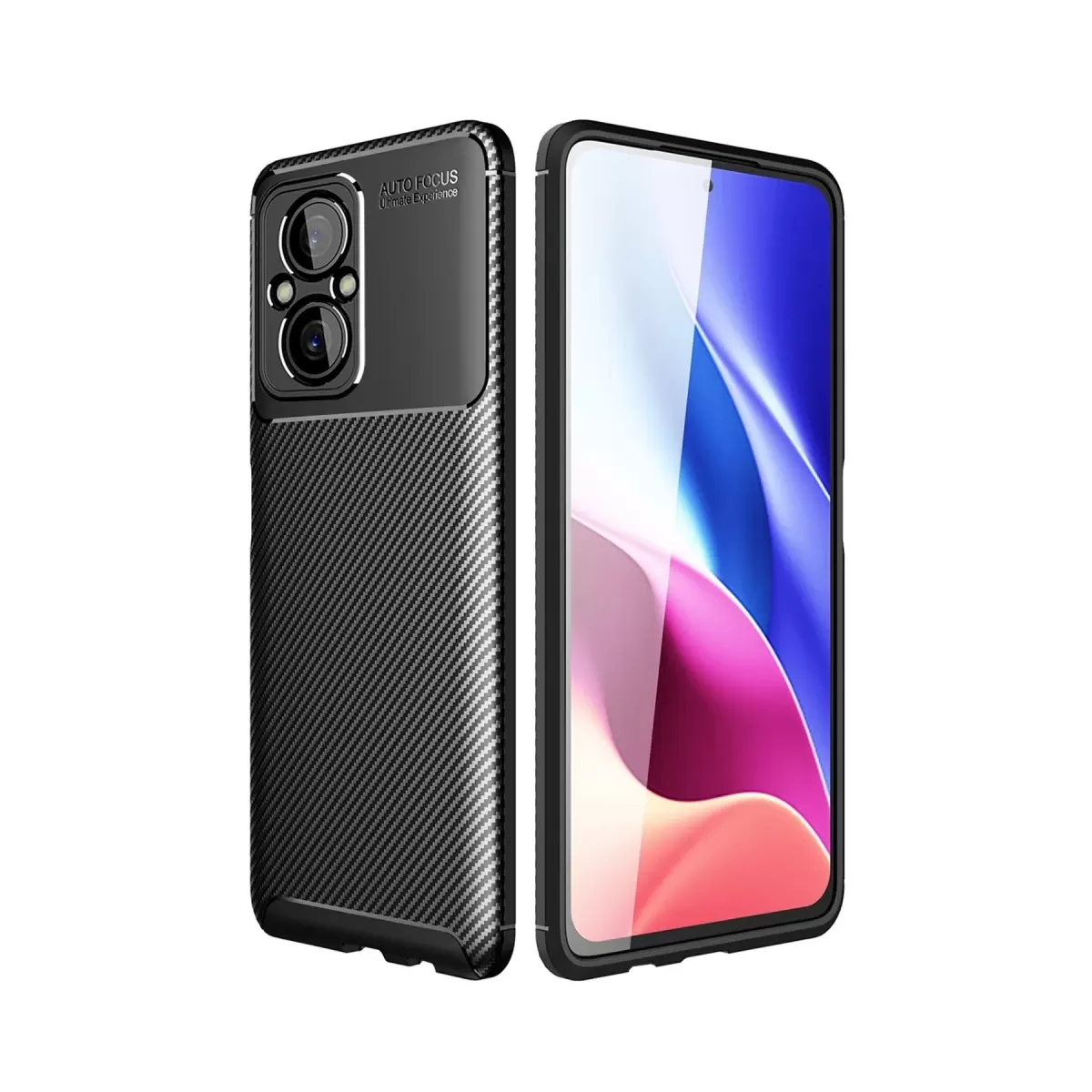 Newface Xiaomi Poco M5 Kılıf Auto Focus Karbon Kapak - Siyah
