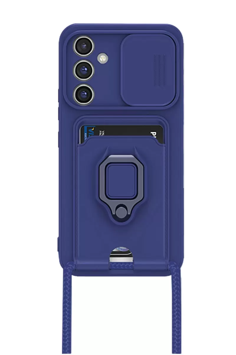 Newface Samsung Galaxy A25 5G Kılıf Zuma Kartvizitli Yüzüklü Silikon - Lacivert