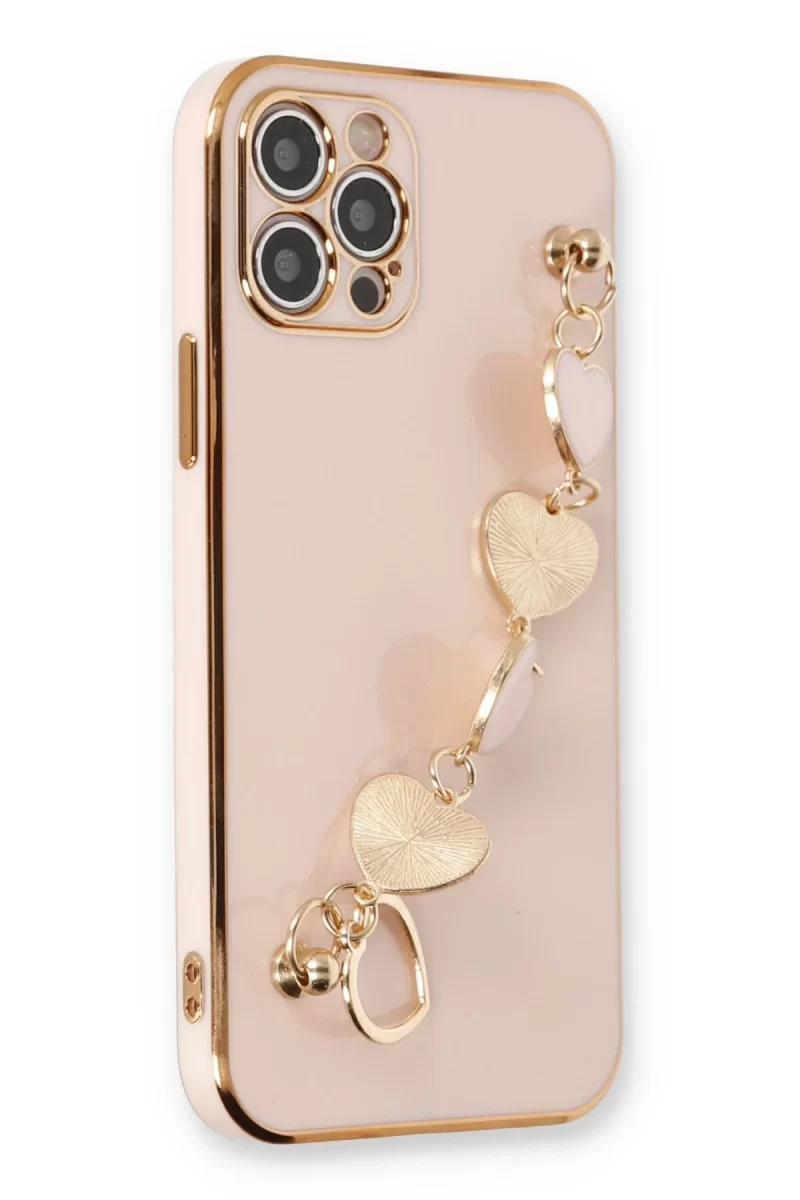 Newface Apple iPhone 12 Pro Max Kılıf Esila Silikon - Pudra