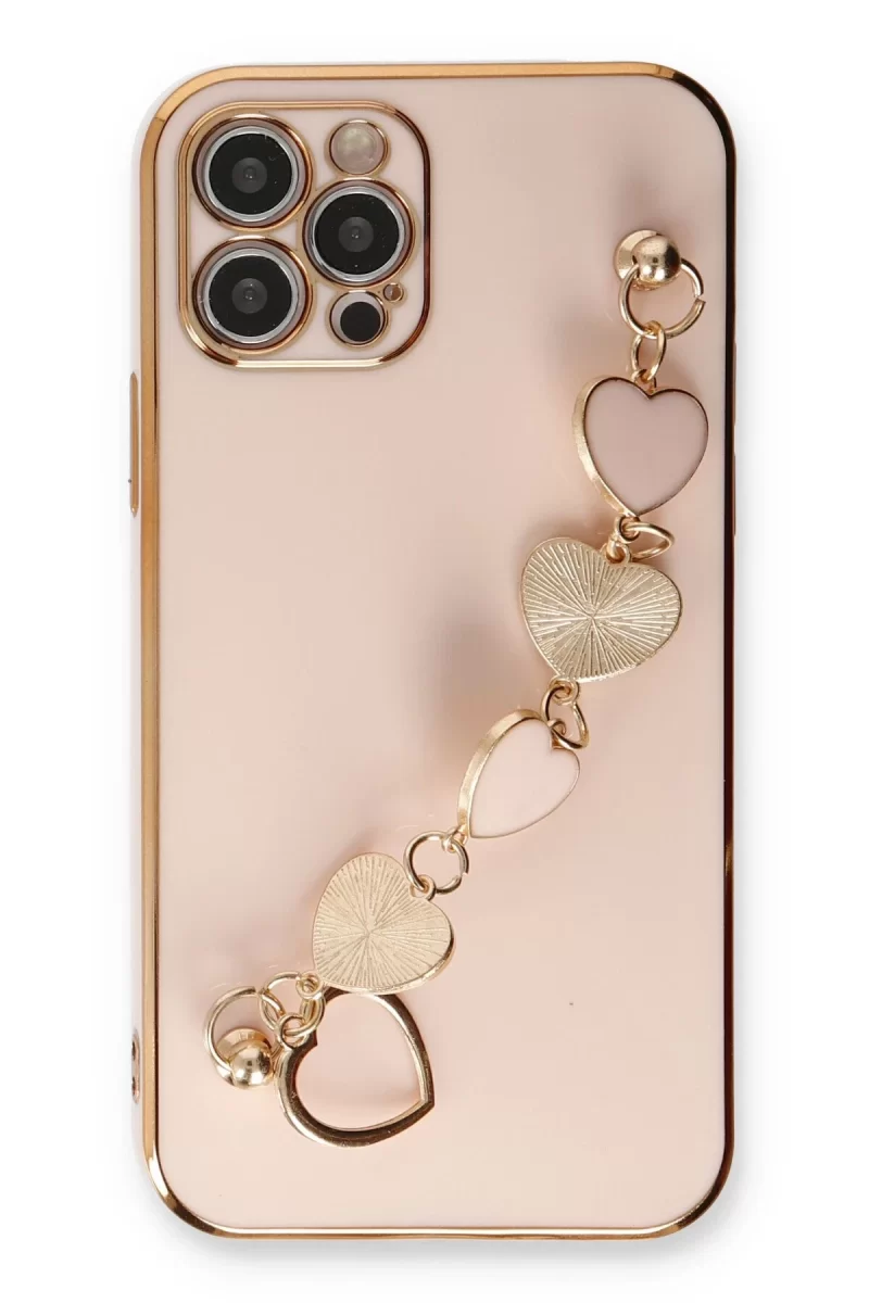 Newface Apple iPhone 12 Pro Max Kılıf Esila Silikon - Pudra