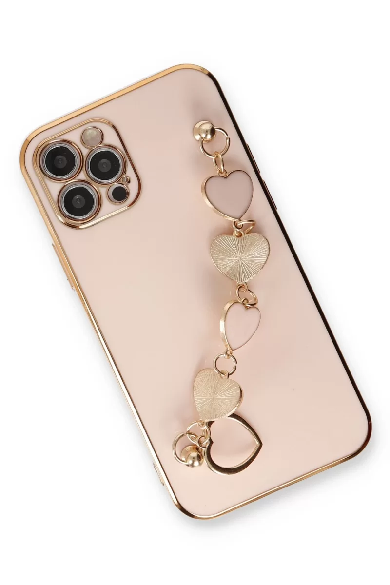 Newface Apple iPhone 12 Pro Max Kılıf Esila Silikon - Pudra