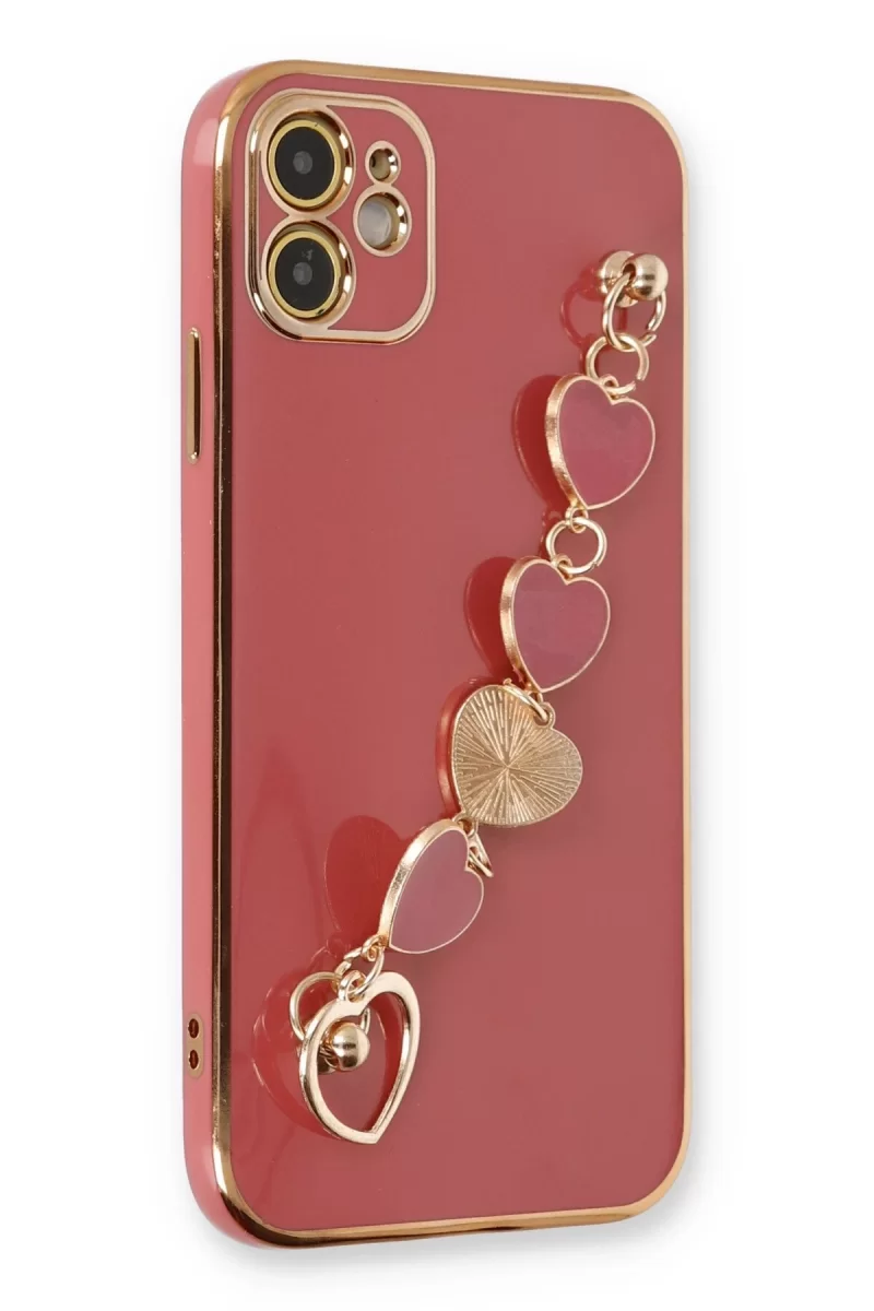 Newface Apple iPhone 12 Kılıf Esila Silikon - Kırmızı