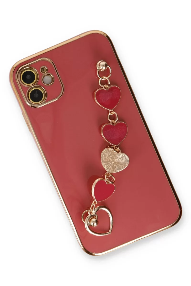Newface Apple iPhone 12 Kılıf Esila Silikon - Kırmızı