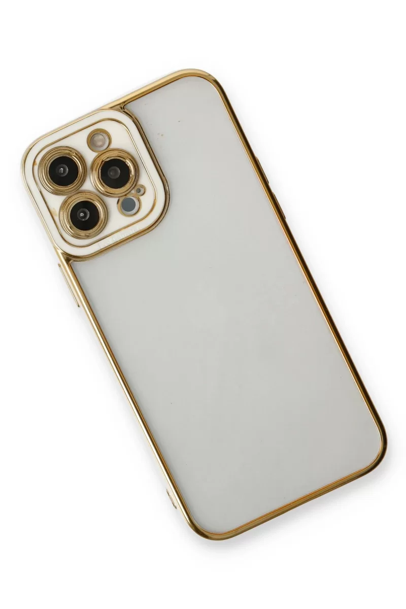 Newface Apple iPhone 13 Pro Max Kılıf Liva Lens Silikon - Beyaz