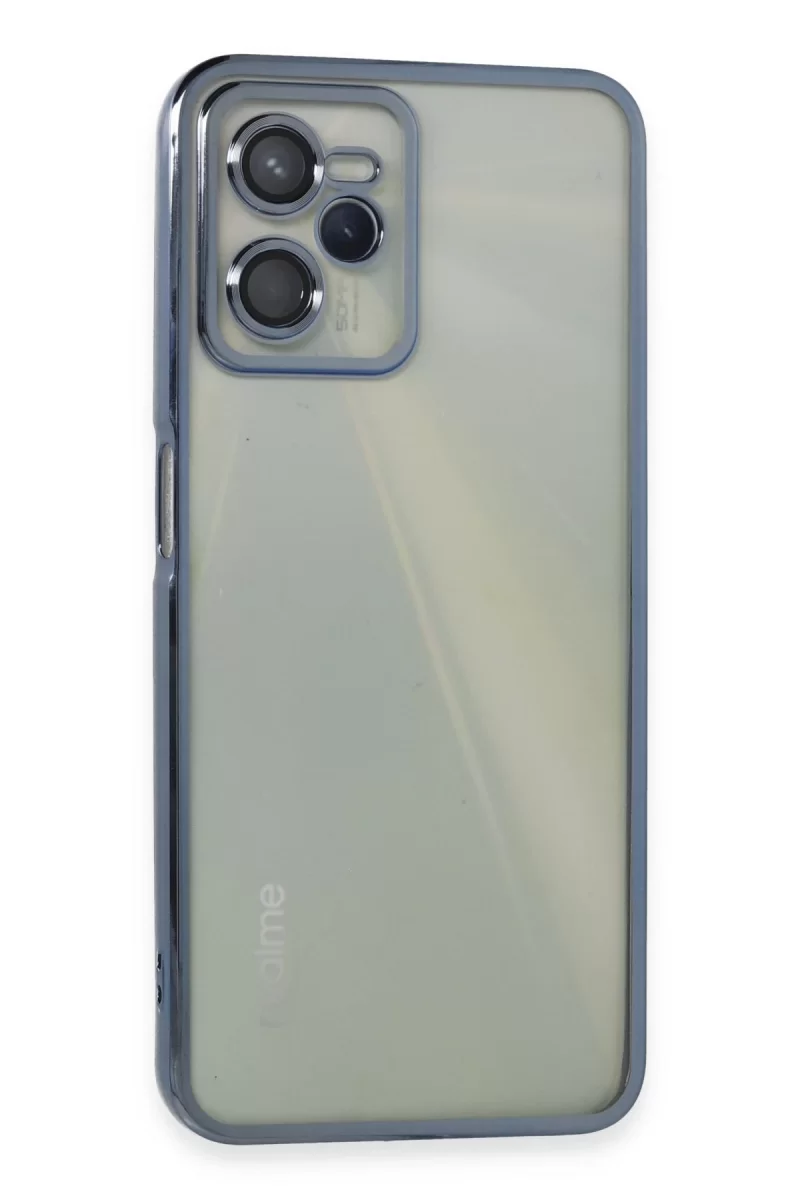 Newface Realme C35 Kılıf Razer Lensli Silikon - Açık Mavi