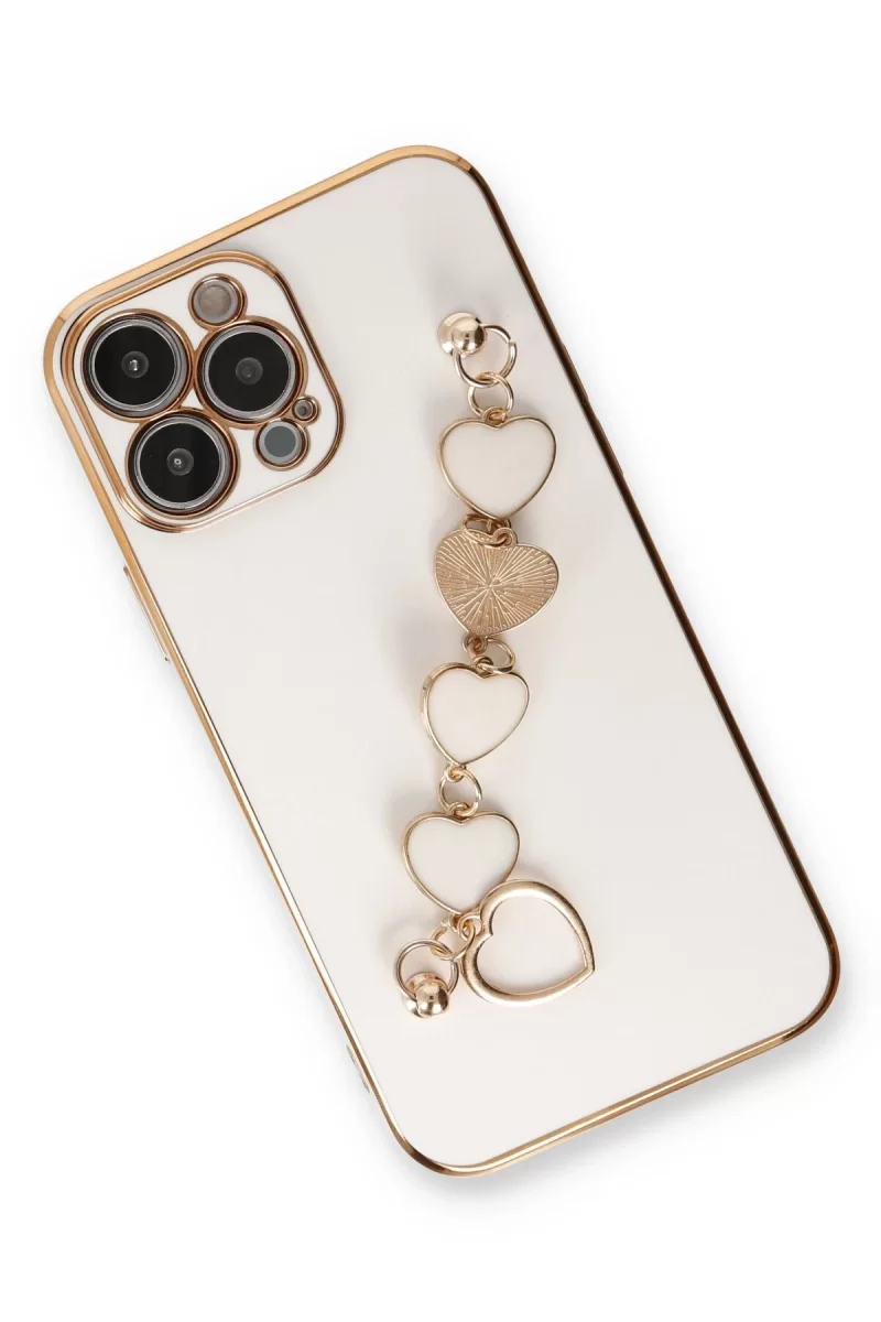 Newface Apple iPhone 13 Pro Max Kılıf Esila Silikon - Beyaz