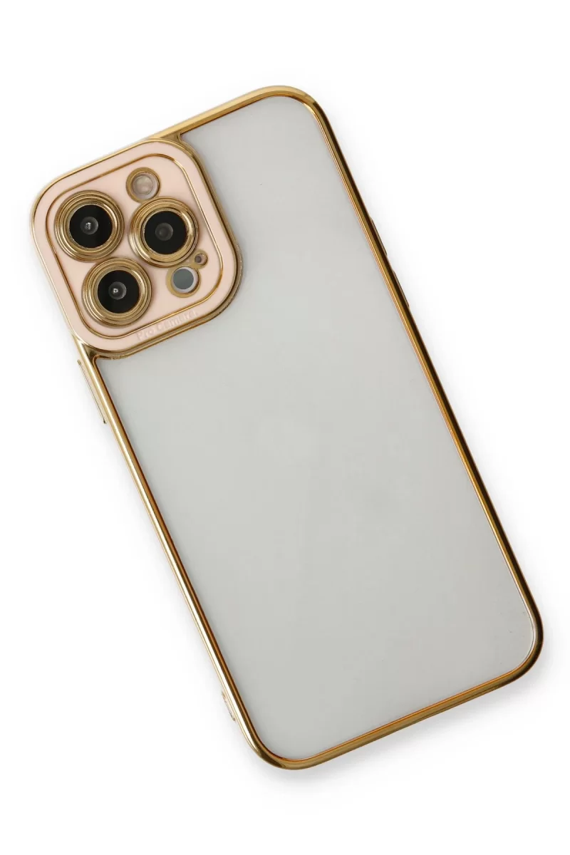Newface Apple iPhone 13 Pro Max Kılıf Liva Lens Silikon - Pudra