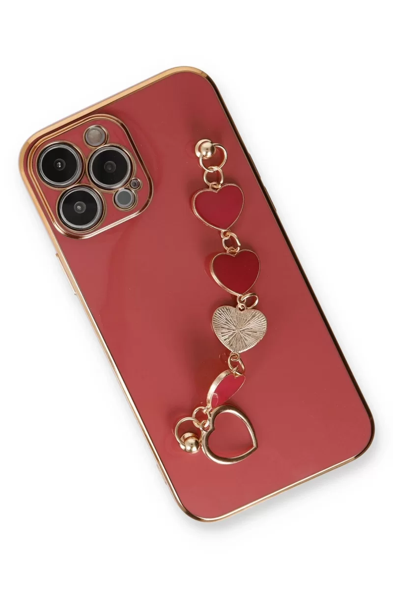 Newface Apple iPhone 13 Pro Max Kılıf Esila Silikon - Kırmızı