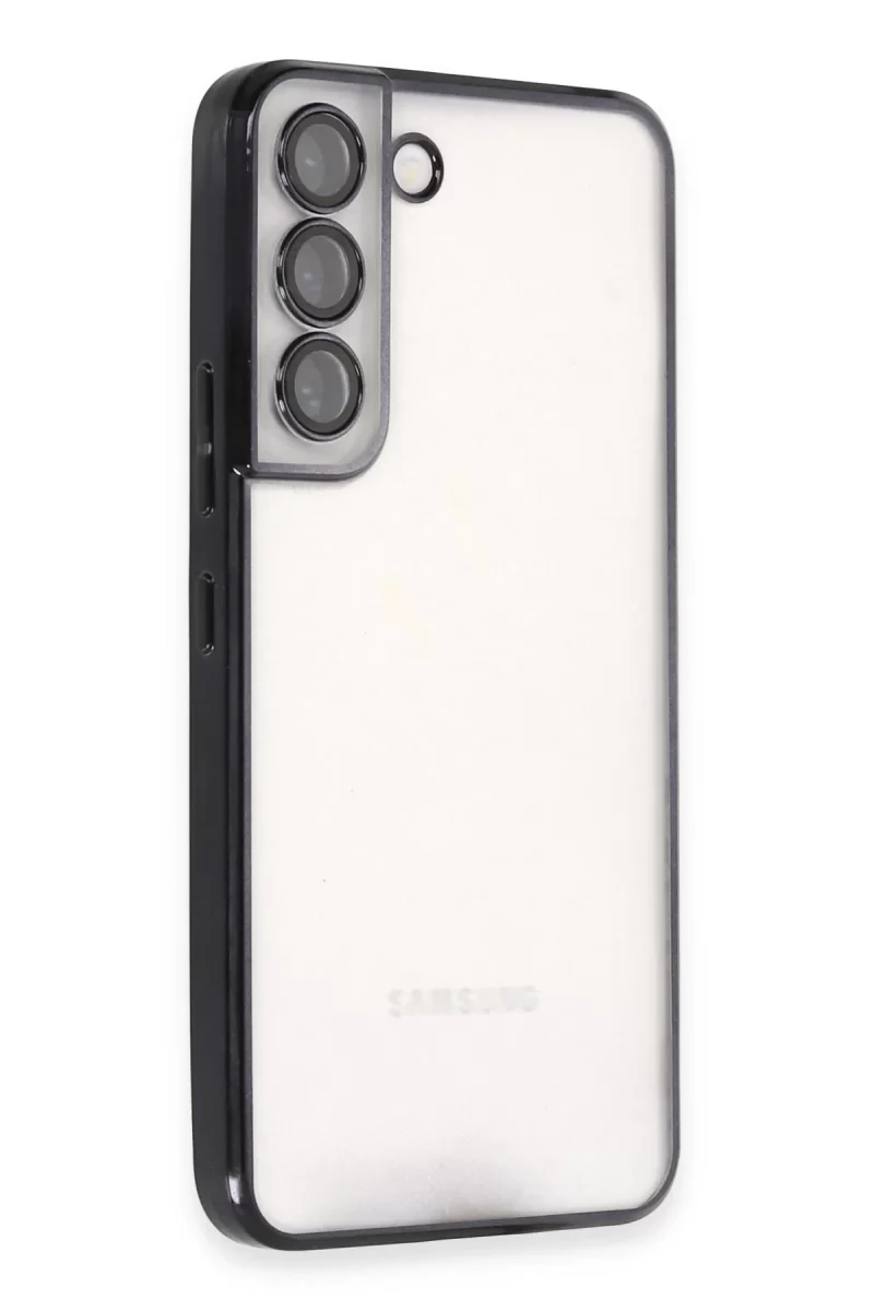 Newface Samsung Galaxy S22 Kılıf Razer Lensli Silikon - Siyah