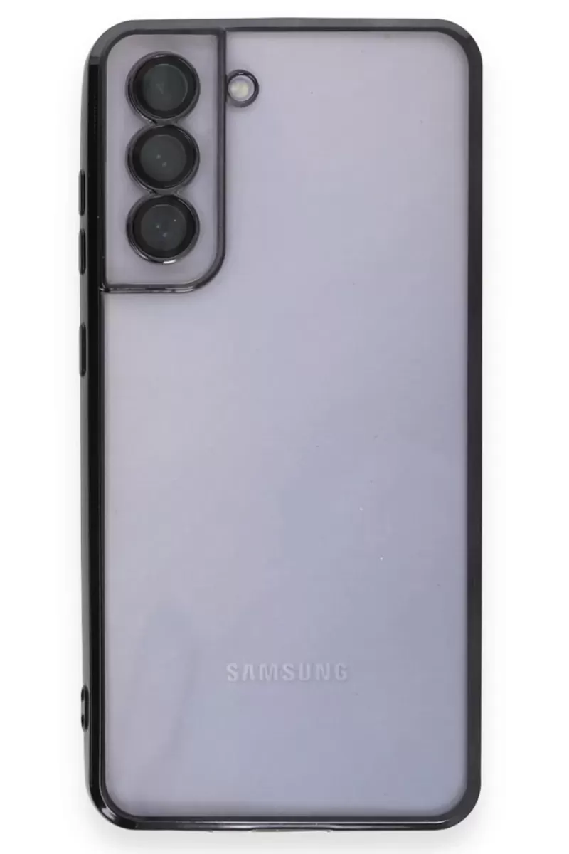 Newface Samsung Galaxy S21 FE Kılıf Razer Lensli Silikon - Siyah