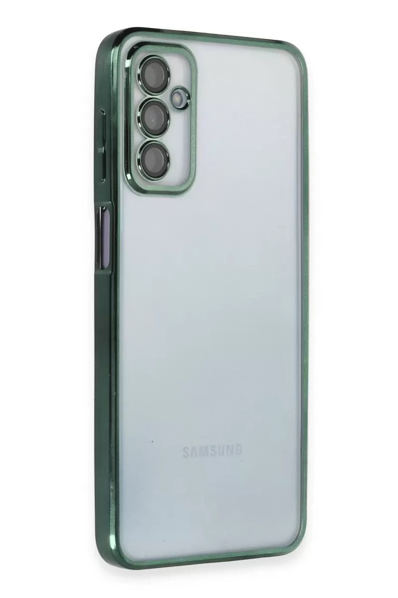 Newface Samsung Galaxy M23 Kılıf Razer Lensli Silikon - Yeşil